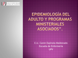 Epidemiología del adulto y programas ministeriales