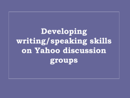 Developing writing/speaking skills on Yahoo