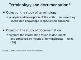 Terminology - Roma Tre University