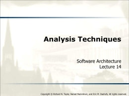 Analysis Techniques - Software Architecture: