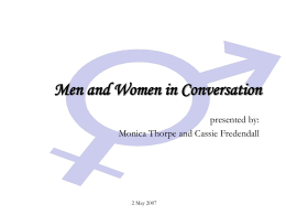 Men and Women in Conversation