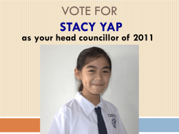 Vote for Stacy Yap Ying Qi