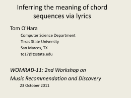 Inferring the meaning of chord sequences via