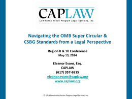 OMB Super Circular & CSBG Standards with Eleanor