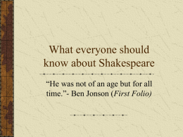 What everyone should know about Shakespeare