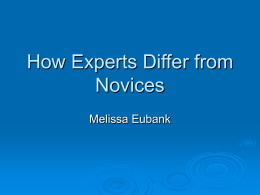 How Experts Differ from Novices