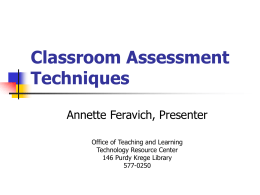 Classroom Assessment Techniques