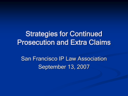 Strategies for Continued Prosecution and Extra