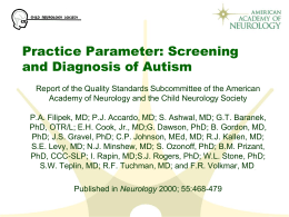 Practice Parameter: Screening and Diagnosis of
