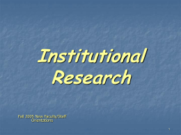 What Does IR Do? - University of Central Oklahoma
