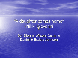 A daughter comes home”