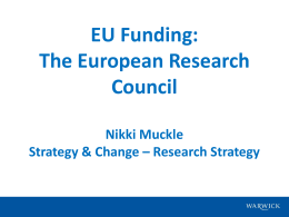 EU Funding: The European Research Council Nikki