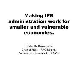 Making IPR administration work for smaller and