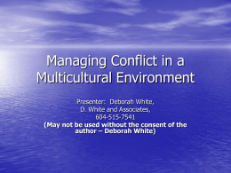 Managing Conflict in a Multicultural Environment