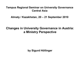 Changes in University Governance in Austria a