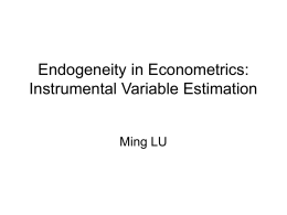 Endogeneity in Econometrics: Instrumental Variable