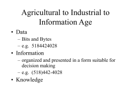Agricultural to Industrial to Information Age