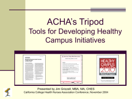 ACHA`s Tripod and Program Development