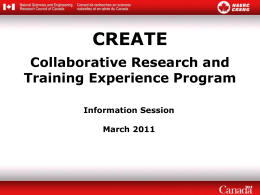 CREATE Information Session
