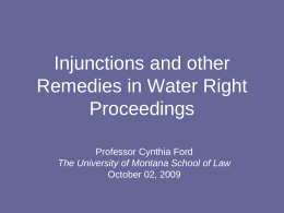 Injunctions in Water Right Proceedings
