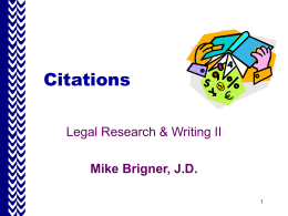 Citations: Using the Bluebook -