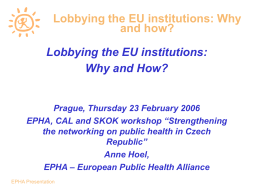 Lobbying the EU institutions: Why and how?