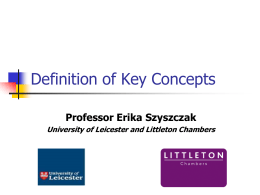 Definition of Key Concepts