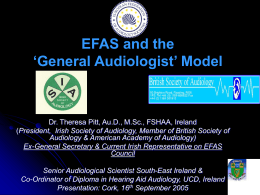 EFAS and the General Audiologist Training Model