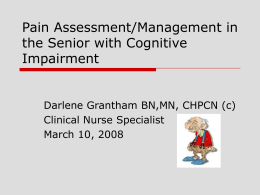 Pain Assessment/Management in the Senior with