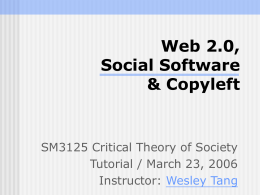 Web 2.0, Social Software & Copyleft - SCM Sweb -