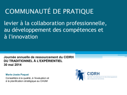 Diapositive 1 - CIDRH - Comité Interétablissement