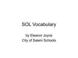 SOL Vocabulary