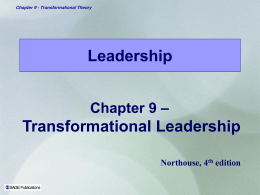 Northouse Chapter 9 Transformational Leadership