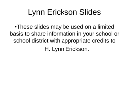 Lynn Erickson The Integration of Thinking