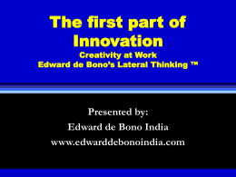 Edward de Bono’s Course in Creativity