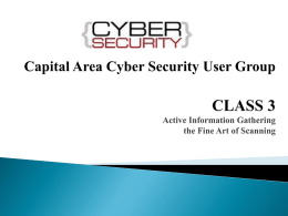 Capital Area Cyber Security User Group CLASS 3