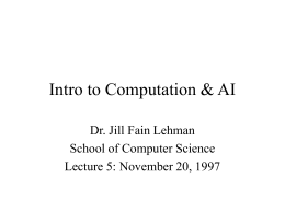Intro to Computation & AI