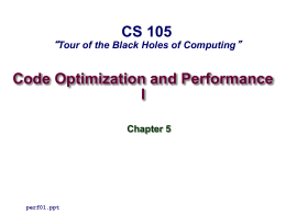 Code Optimization I