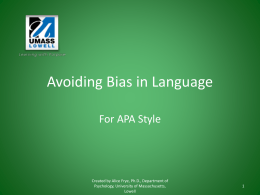 Avoiding Bias in Language