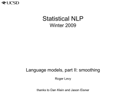 LIGN/CSE 256: Statistical Natural Language