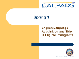 CALPADS Spring Training Presentation v2.0