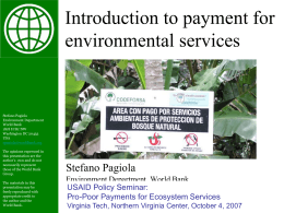 Introduction to payment for environmental services