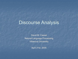 Discourse Analysis - Villanova University