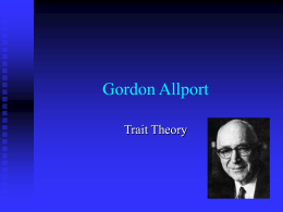 Gordon Allport - Home | Social Sciences | UCI
