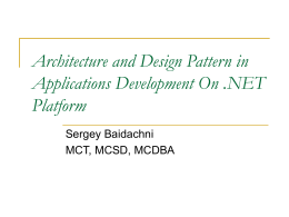 Architecture and Design Pattern in Applications