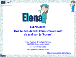 ELENA project: early e-learning of neighbouring