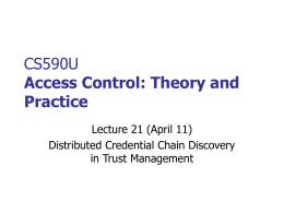 CS590U Access Control: Theory and Practice
