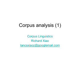 Corpus Linguistics: the basics