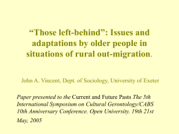 Those left-behind”: Issues and adaptations by
