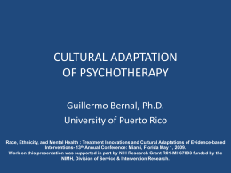 ADVANCES IN THE CULTURAL ADAPTATION OF